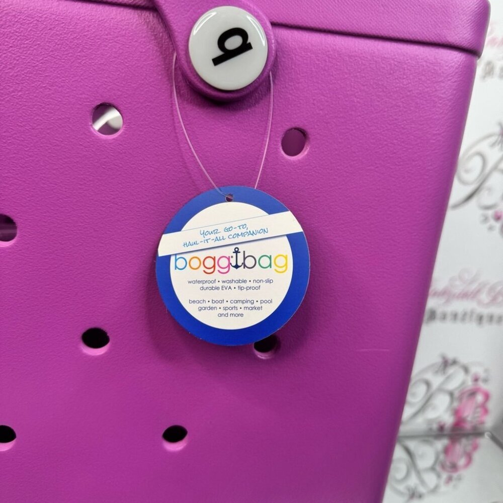 Bogg Bag large Purple Tote raspberry rare discontinued color sherbet purple pink - Picture 4 of 11